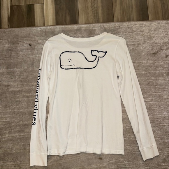 White and Navy Vineyard Vines Long Sleeve - Picture 2 of 2
